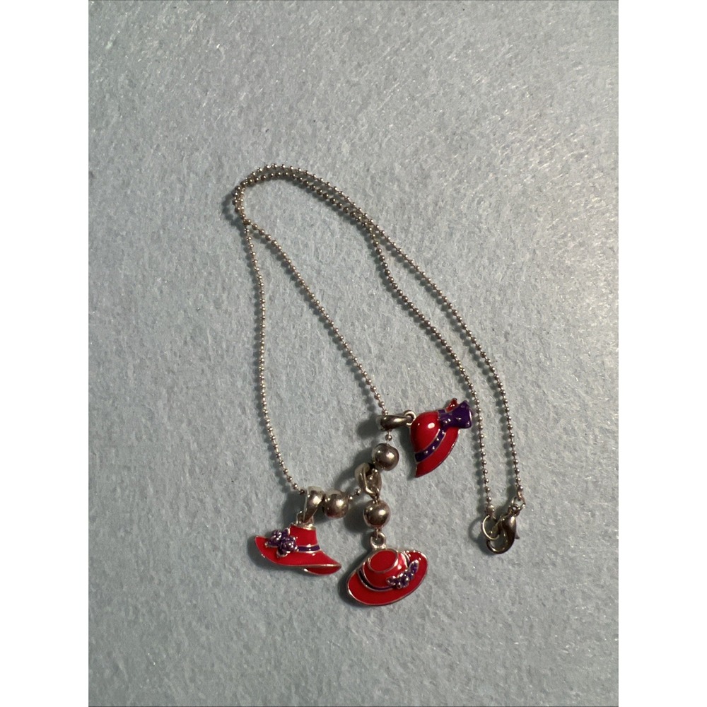 Red Hat Society Ladies Necklace lot‎ Charms Dangle Red/Purple - Picture 4 of 5